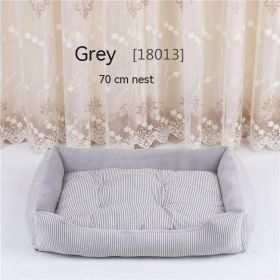 Kennel Pet Supplies Large Dog Bed (Option: Gray Stripes-50cm)