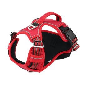 Vertical Handle Dog Traction Vest Explosion-proof Pet Sports Chest Strap (Option: Red-S)