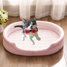 Pet Bed Ice Silk Mat Summer (Option: Pink-58x45)