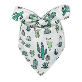 Pet Scarf Summer Pattern Dog Saliva Towel (Option: Cactus-L)