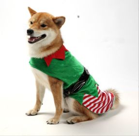 Dog Clothes Warm Creative Holiday Clothing (Option: Christmas Green Without Light-XS)