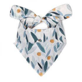 Pet Scarf Summer Pattern Dog Saliva Towel (Option: Leaves-L)