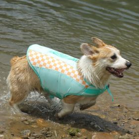 Summer Pet Dog Corgi Golden Retriever Clothes (Option: Plaid Contrast Color-S)