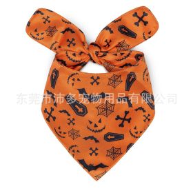 Pet Triangle Halloween Dog Saliva Towel Double Layer (Option: Halloween Bat-M)