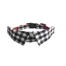 Pet Supplies Gentleman Dog Collar Bow Tie Detachable (Option: Black And White-S)