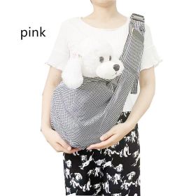 Crossbody Out Shoulder Pet Bag Foldable And Portable (Option: Pink-Shoulder Strap Not Adjustable)