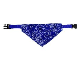 Pet's Saliva Towel Polyester Printed Small Dogcat Retractable Collar Triangular Binder (Option: Dark Blue-S)