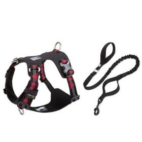 Large Pet Walking Dog Traction Rope Chest Strap (Option: Black red-XXS)