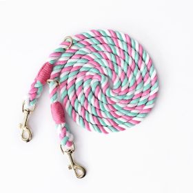 Multi Functional Dual Head Pet Dog Leash (Option: Cherry blossom powder)