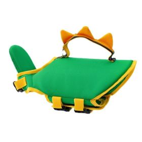 Animal-shaped Bee Dog Life Jacket Medium (Option: Green Dinosaur-M)