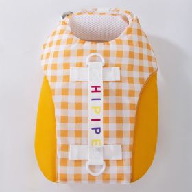 Animal-shaped Bee Dog Life Jacket Medium (Option: Yellow Plaid-XXL)