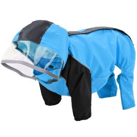 Pet All-inclusive Waterproof Dog Poncho (Option: Blue-2XL)