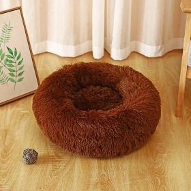 Pet Kennel Plush Long Wool (Option: Brown-100cm1800k)