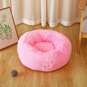 Pet Kennel Plush Long Wool (Option: Bright Pink-30CM120K)