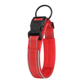 Pet Dog Reflective Polyester Collar (Option: Red-M)