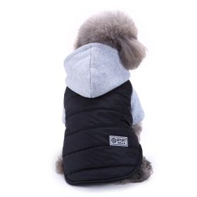 Dog Winter Clothing Coat Reflective Cotton (Option: DZ176 Black-M)