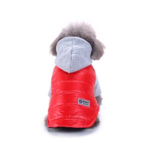 Dog Winter Clothing Coat Reflective Cotton (Option: DZ174 Red-M)