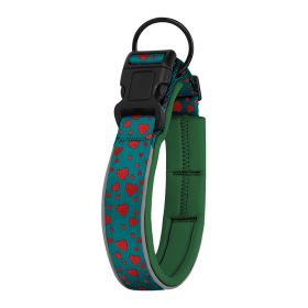 Pet Dog Reflective Polyester Collar (Option: Love Green-M)