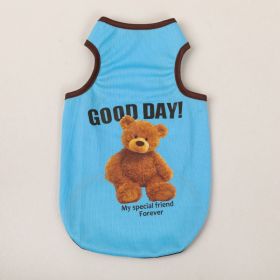 Breathable Thin Pet Clothes Summer Puppy Clothes Cat Clothes Dog Vest (Option: Blue-L)