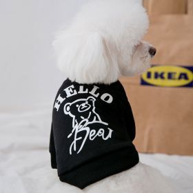 Fashion Dog Bear Printed Sweater (Option: Black-L)