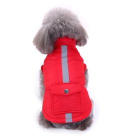 Dog Winter Clothing Coat Reflective Cotton (Option: DZ170 Red-XL)