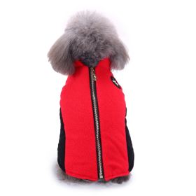 Dog Winter Clothing Coat Reflective Cotton (Option: DZ179 Red-XL)